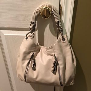 Michael kors white leather python bag